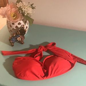 So hot red and gold accent bikini top size Large